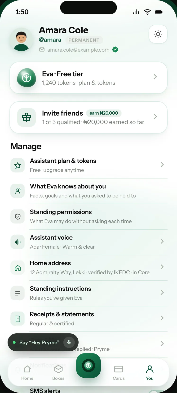 Pryme app: You