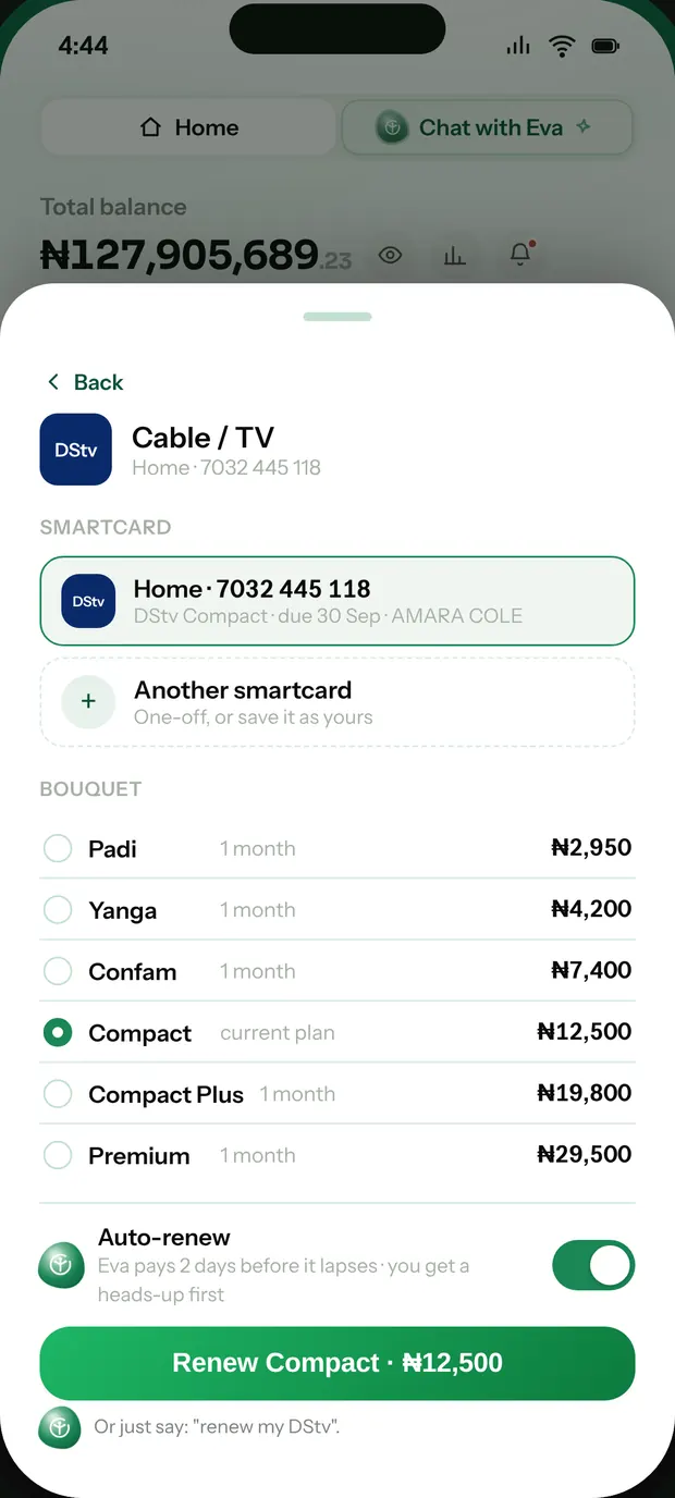 The Pryme app, on the cable tv screen